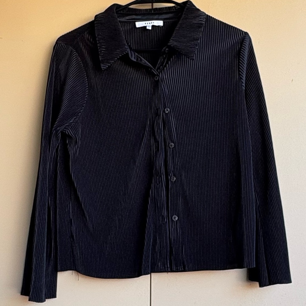 RO&DE women’s pleated long sleeve button up shirt